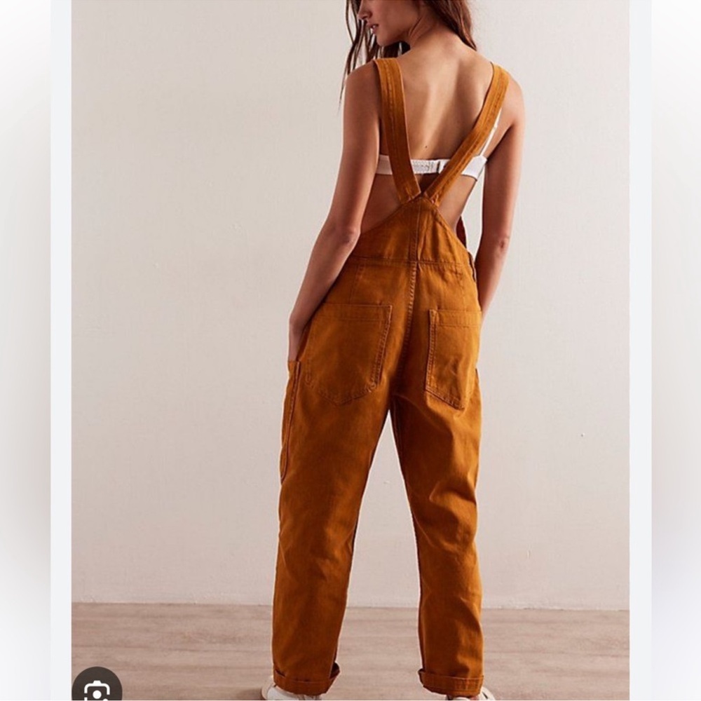 We The Free Way Back Dungarees - Tangerine Peel Size Small - Picture 2 of 2